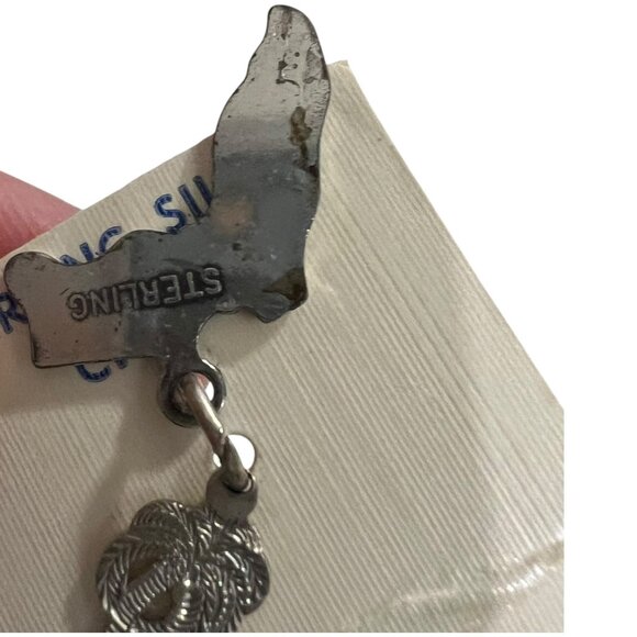Vintage Florida State Sterling Silver‎ Charm & Tab Nickel Silver Palm Tree - Picture 4 of 7